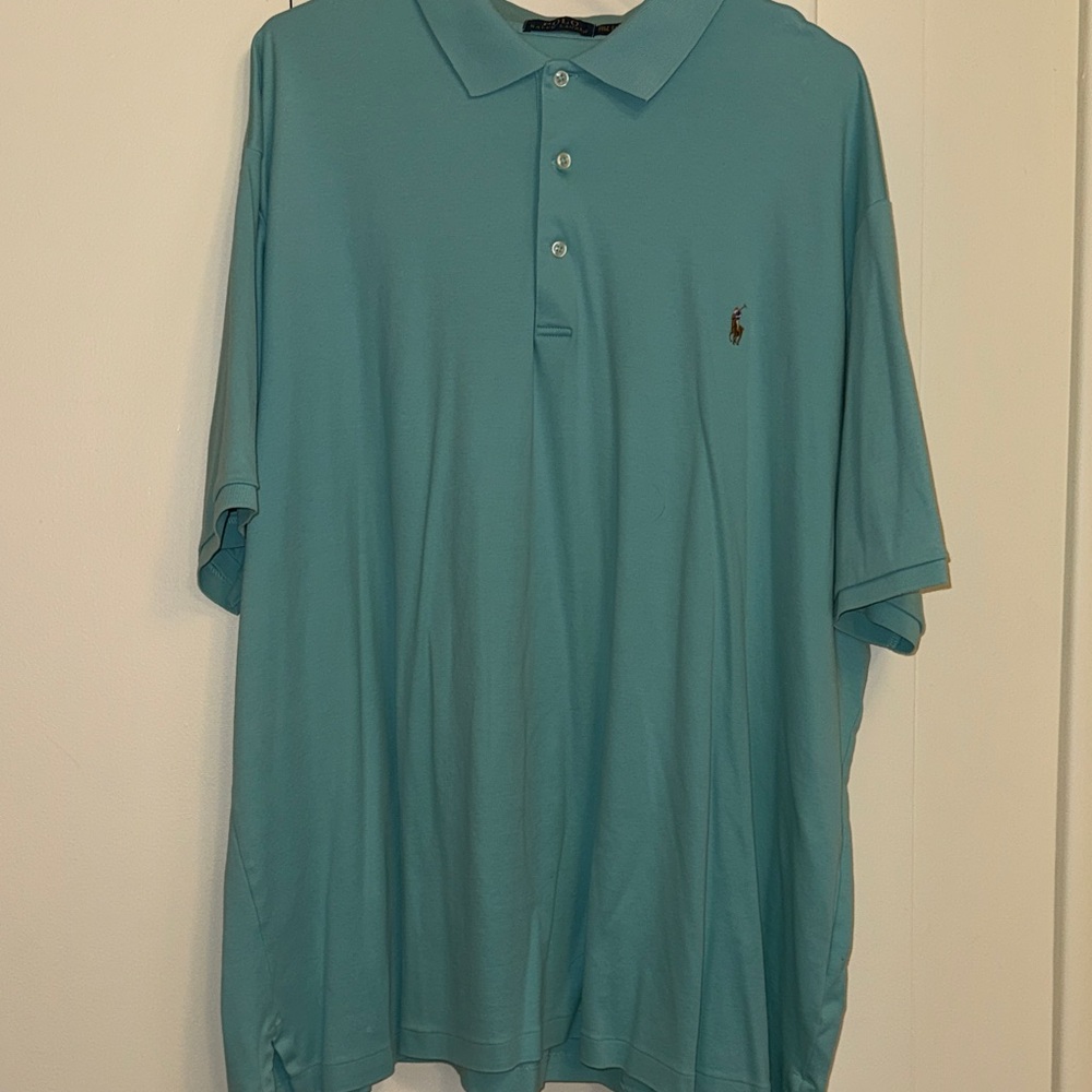 Big And Tall Polo by Ralph Lauren Men's Short Sleeve Polo Shirt - Teal